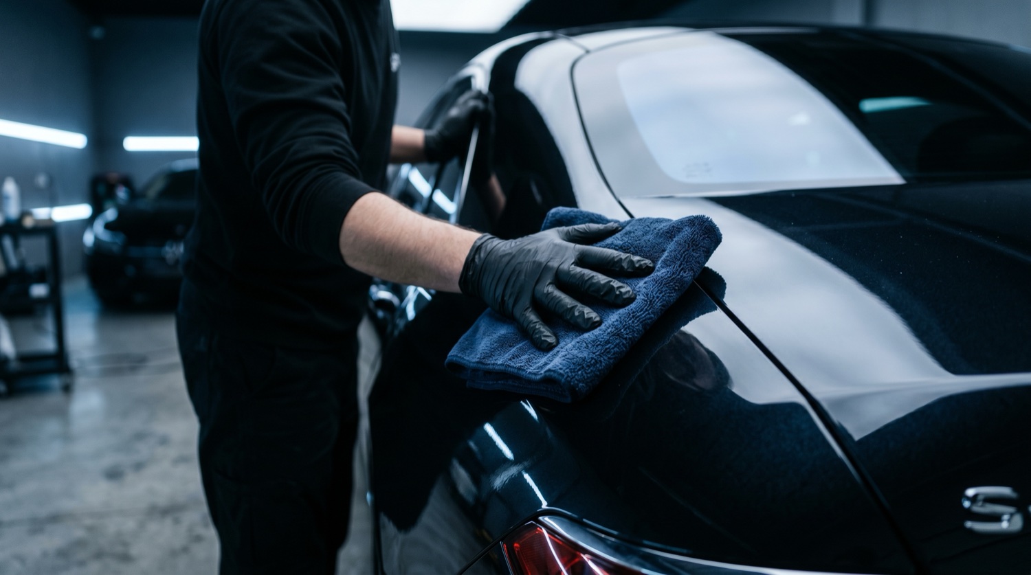 Lavage à la main — finition carrosserie